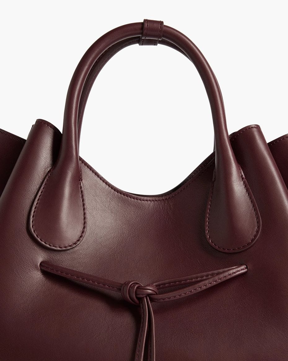 Flattered Maris Leather Tote Bag in Burgundy - FLATTERED - Luxe Leopard