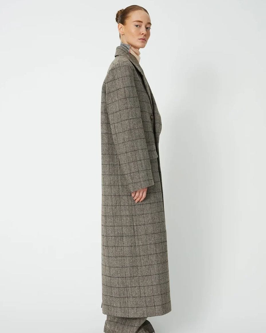 Stella Nova Masculine Oversized Coat in Warm Grey Melange