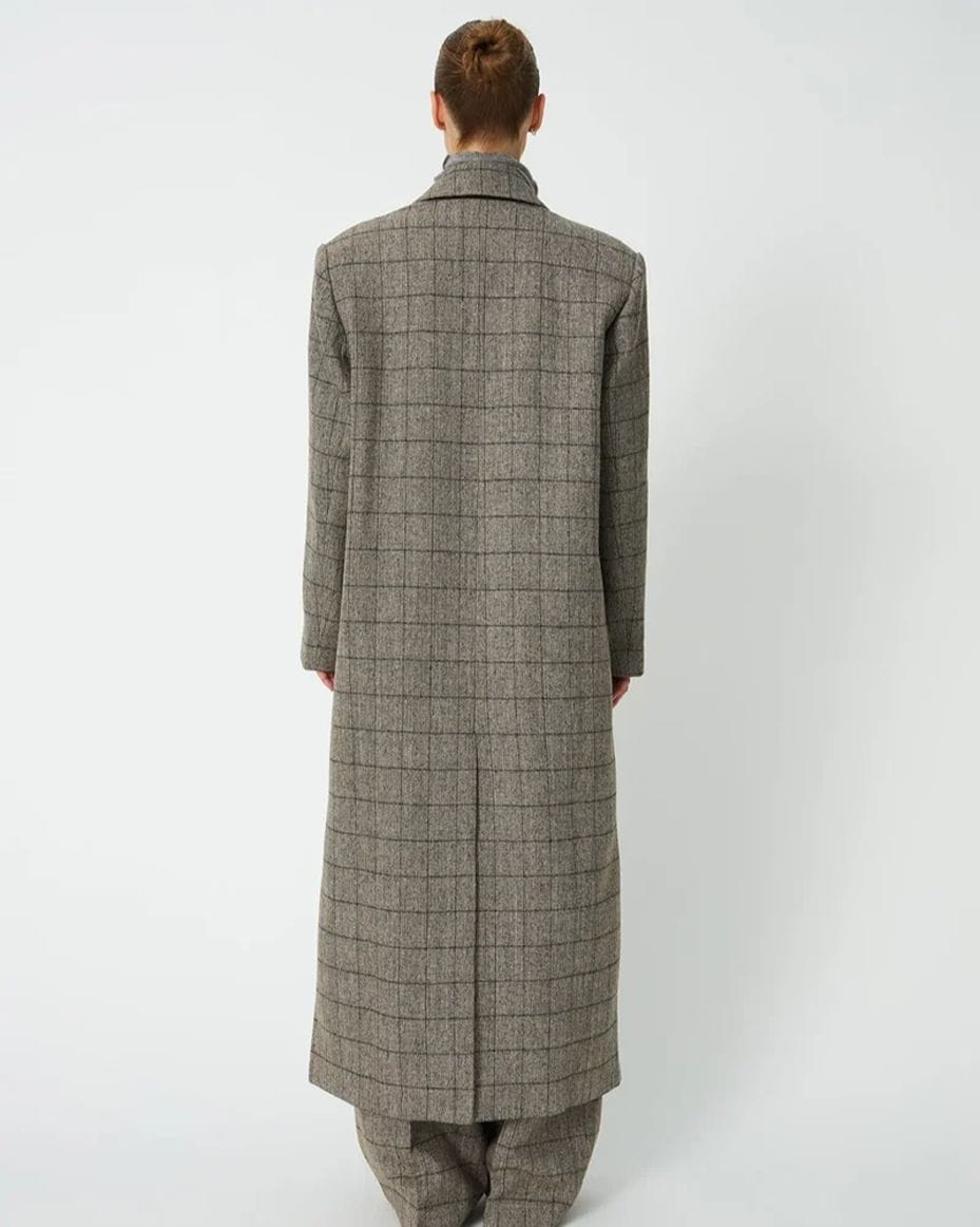 Stella Nova Masculine Oversized Coat in Warm Grey Melange