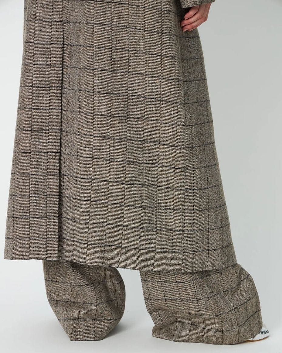 Stella Nova Masculine Oversized Coat in Warm Grey Melange