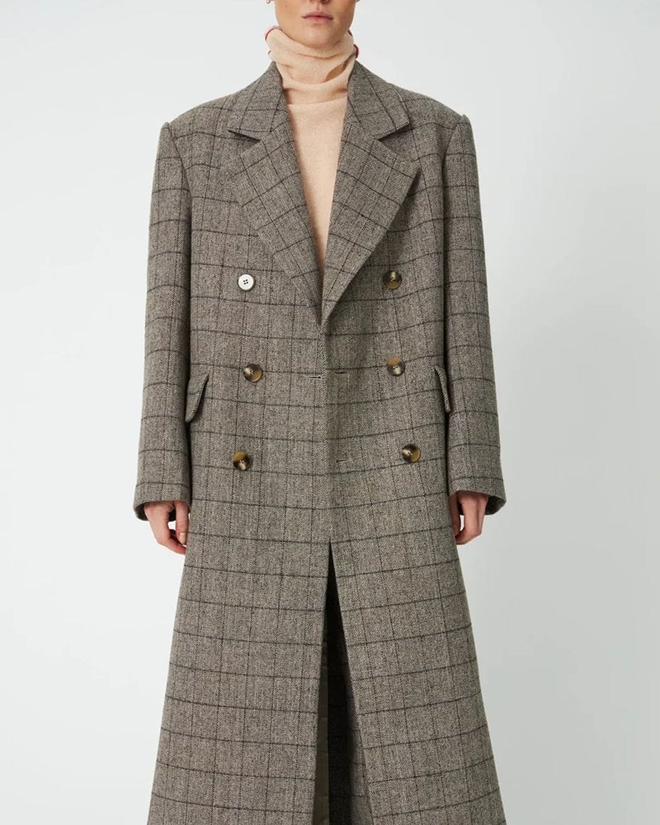 Stella Nova Masculine Oversized Coat in Warm Grey Melange