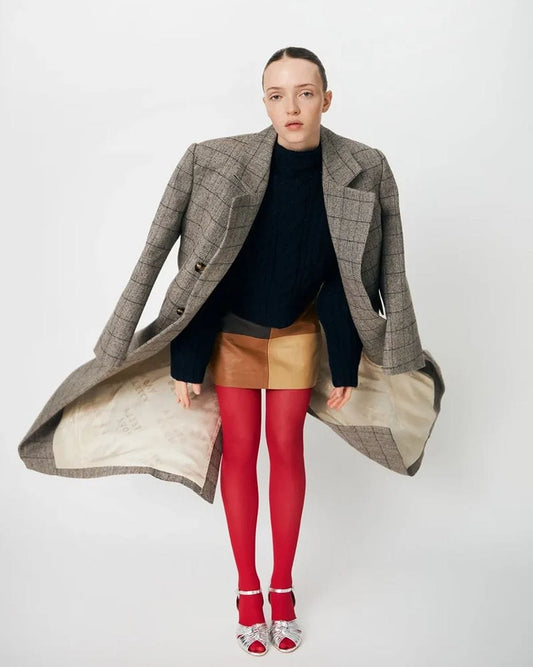 Stella Nova Masculine Oversized Coat in Warm Grey Melange