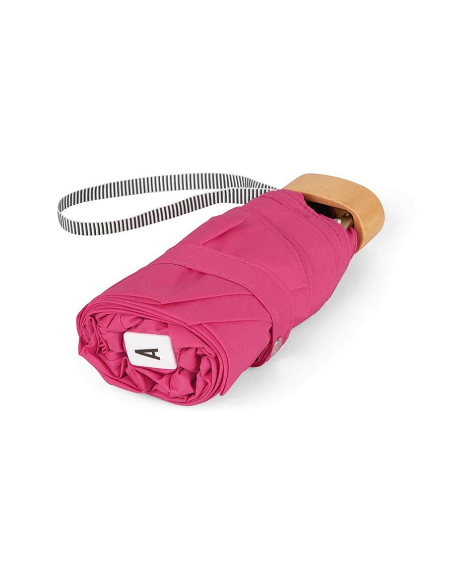 Anatole Suzanne Folding Compact Umbrella in Fuchsia Pink - Luxe Leopard