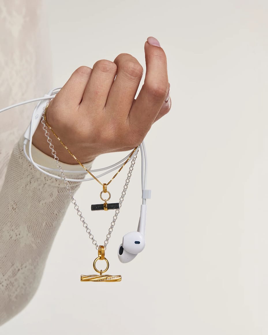 Rachel Jackson Twisted Chunky T-Bar Necklace in Mixed Metal - RACHEL JACKSON - Luxe Leopard