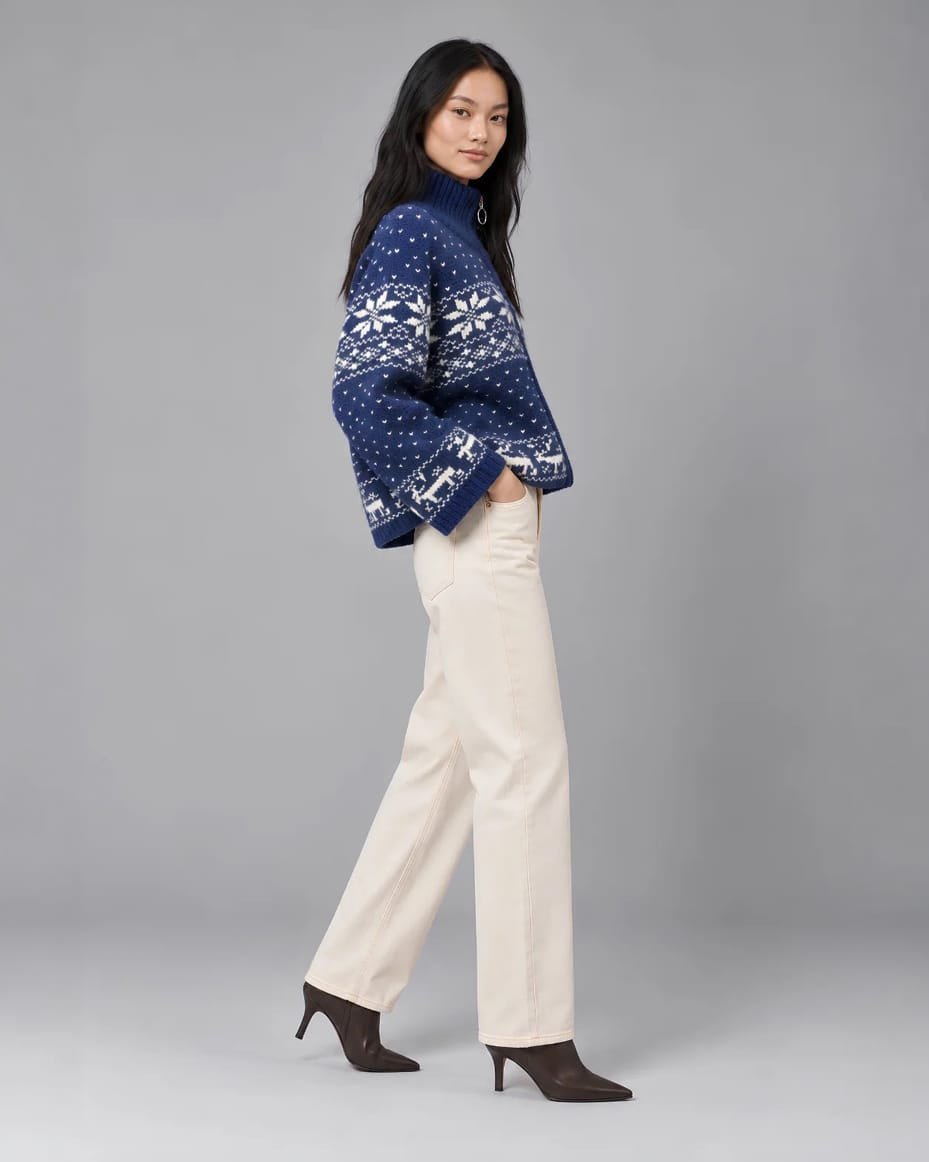 Casbah Love Hermine Jumper in Blue and White - CASBAH LOVE - Luxe Leopard