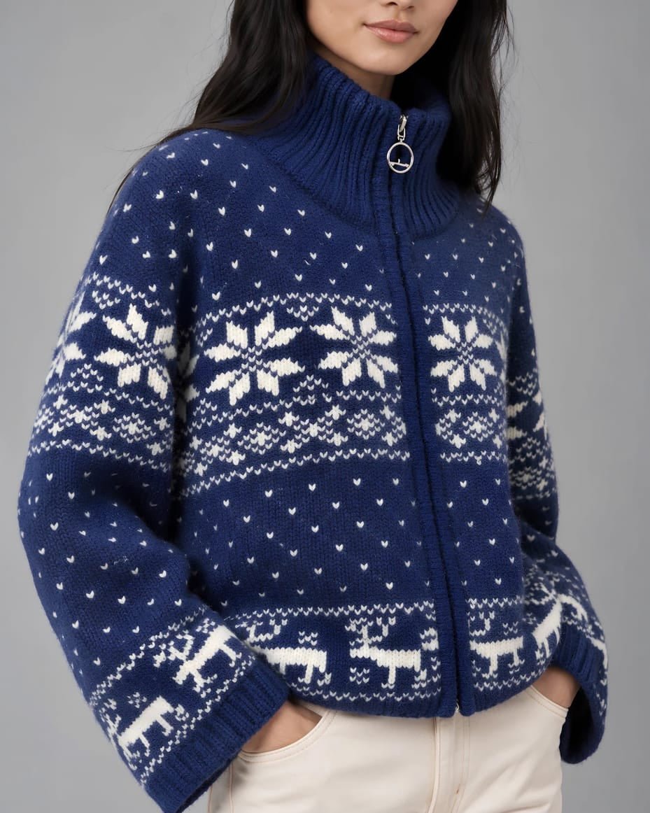 Casbah Love Hermine Jumper in Blue and White - CASBAH LOVE - Luxe Leopard