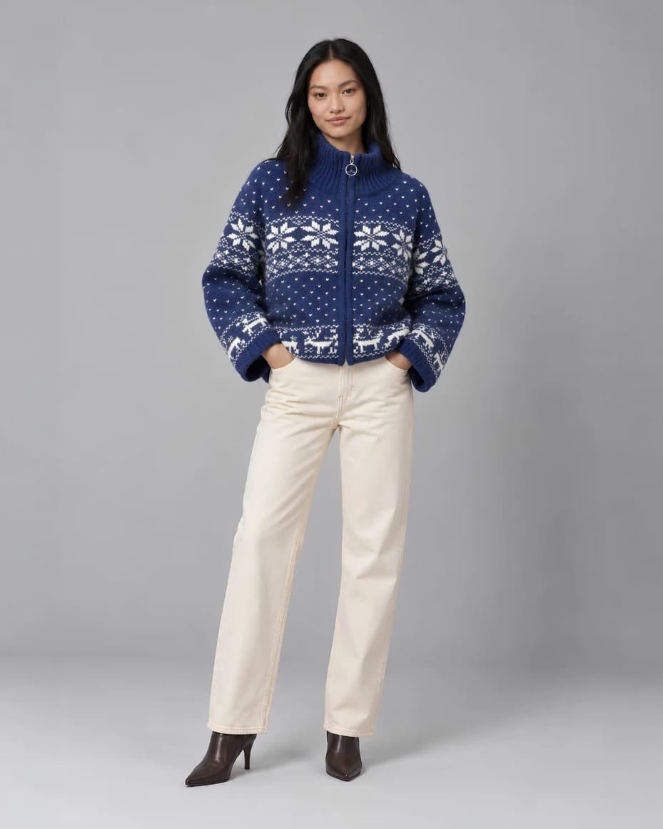 Casbah Love Hermine Jumper in Blue and White - CASBAH LOVE - Luxe Leopard