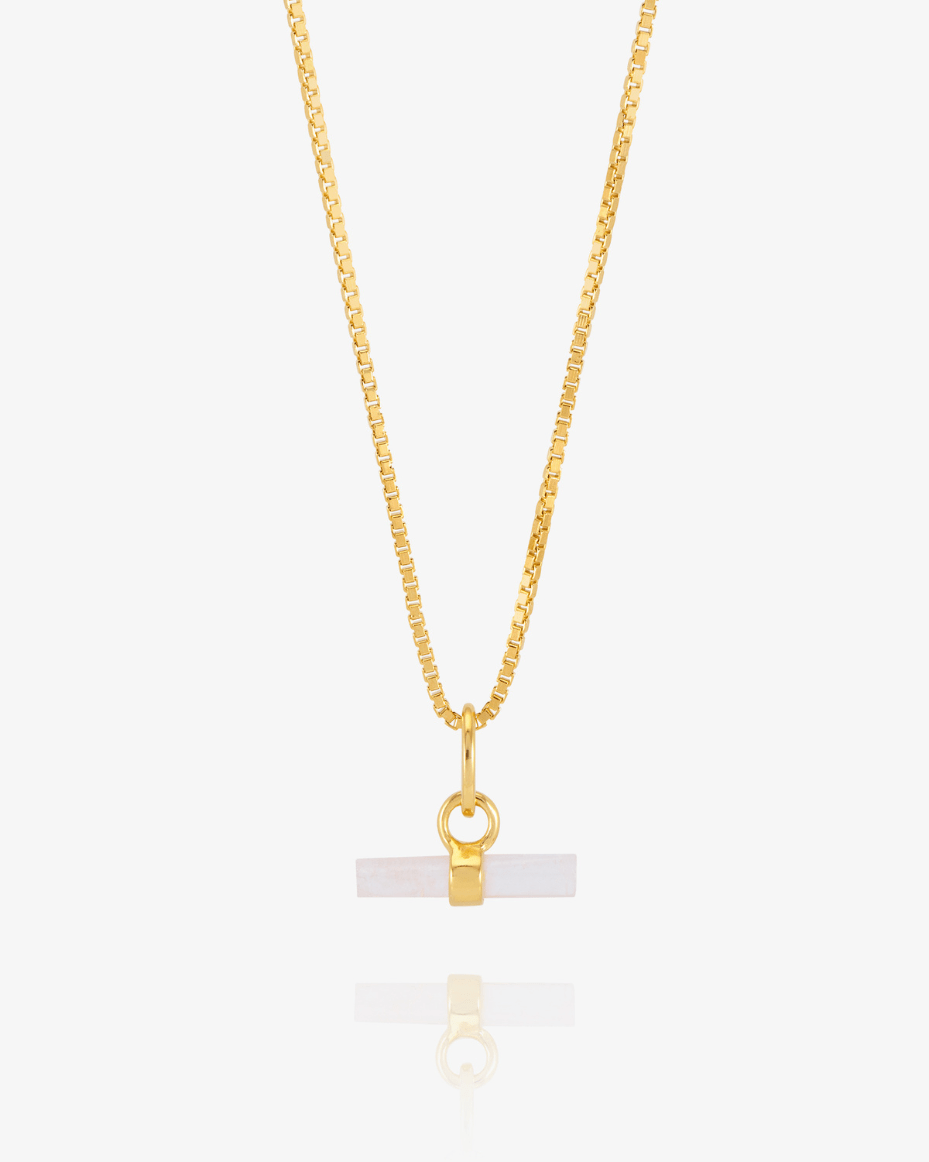 Rachel Jackson - Mini Love T - Bar Rose Quartz Necklace - RACHEL JACKSON - Luxe Leopard