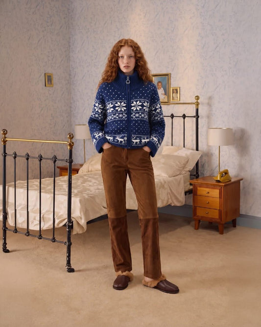 Casbah Love Hermine Jumper in Blue and White - CASBAH LOVE - Luxe Leopard