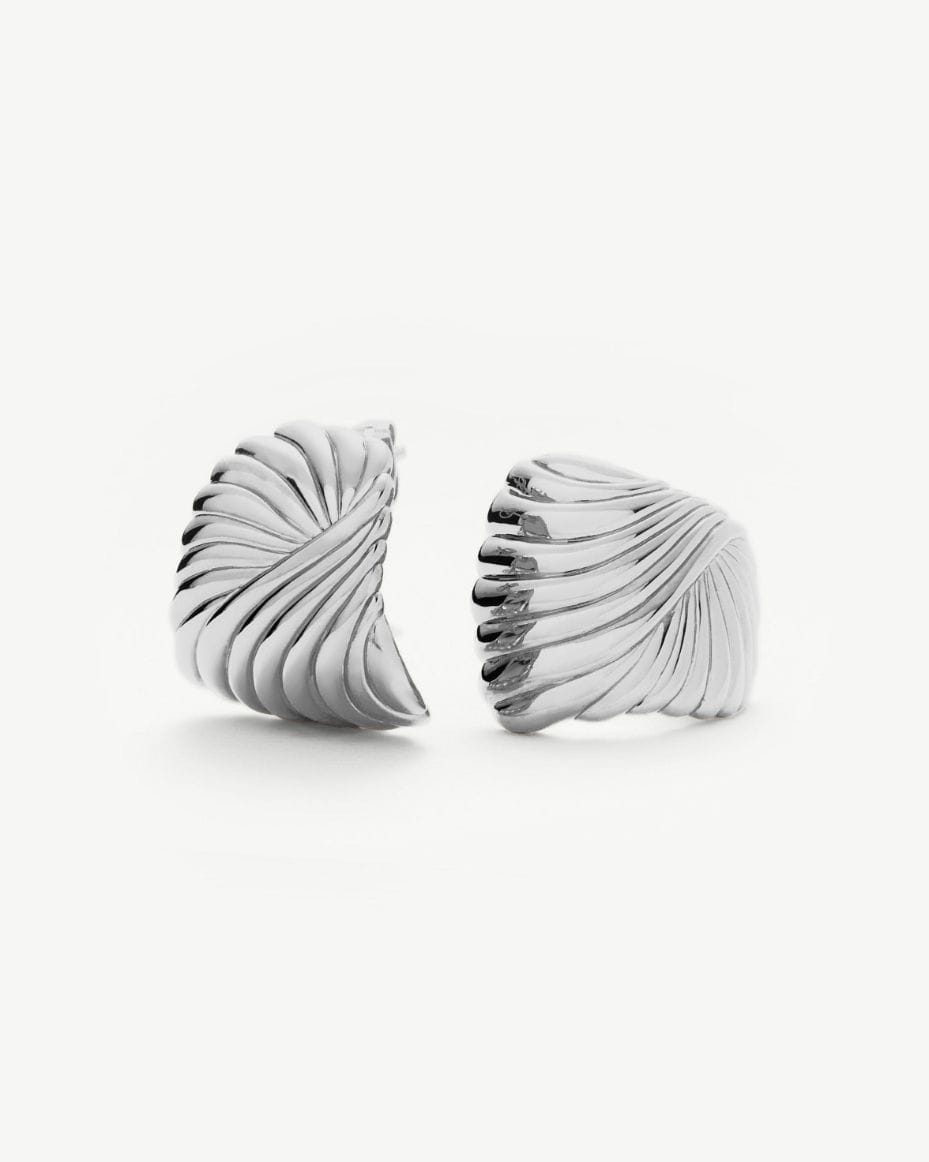 Missoma Silver Ripple Oversized Stud Earrings