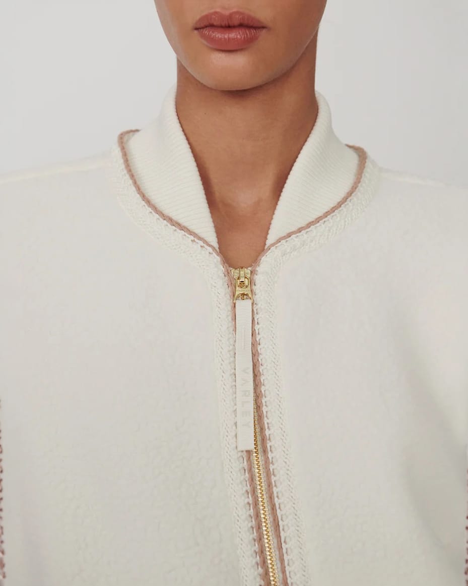 Varley Klaudia Fleece Jacket Egret - VARLEY - Luxe Leopard