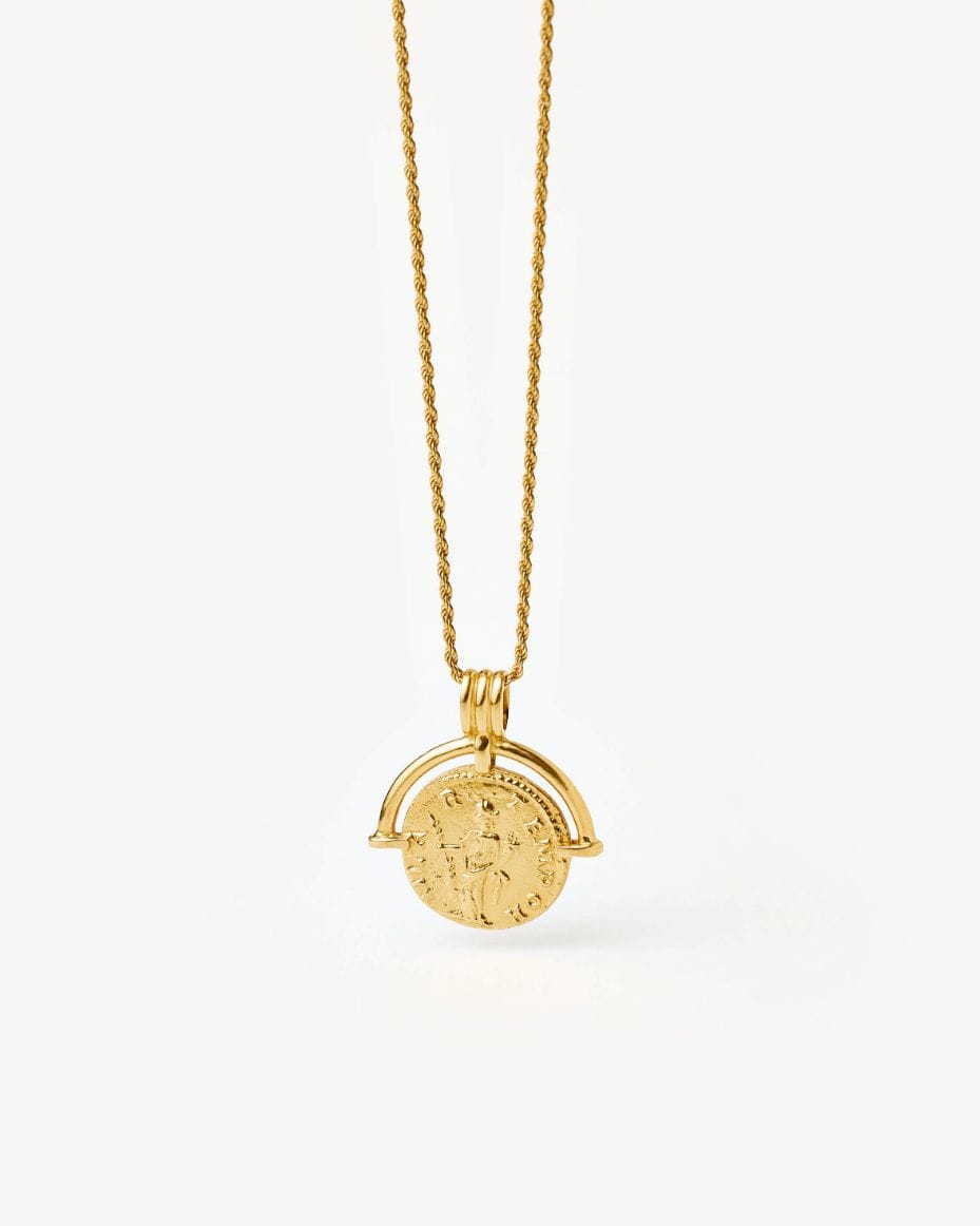 Missoma Lucy Williams Gold Medium Engravable Roman Arc Coin Necklace