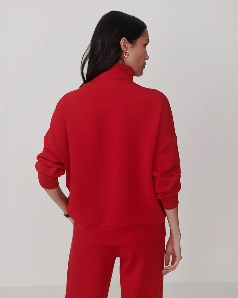 Varley Hawley Half Zip Sweat Red Marl - VARLEY - Luxe Leopard