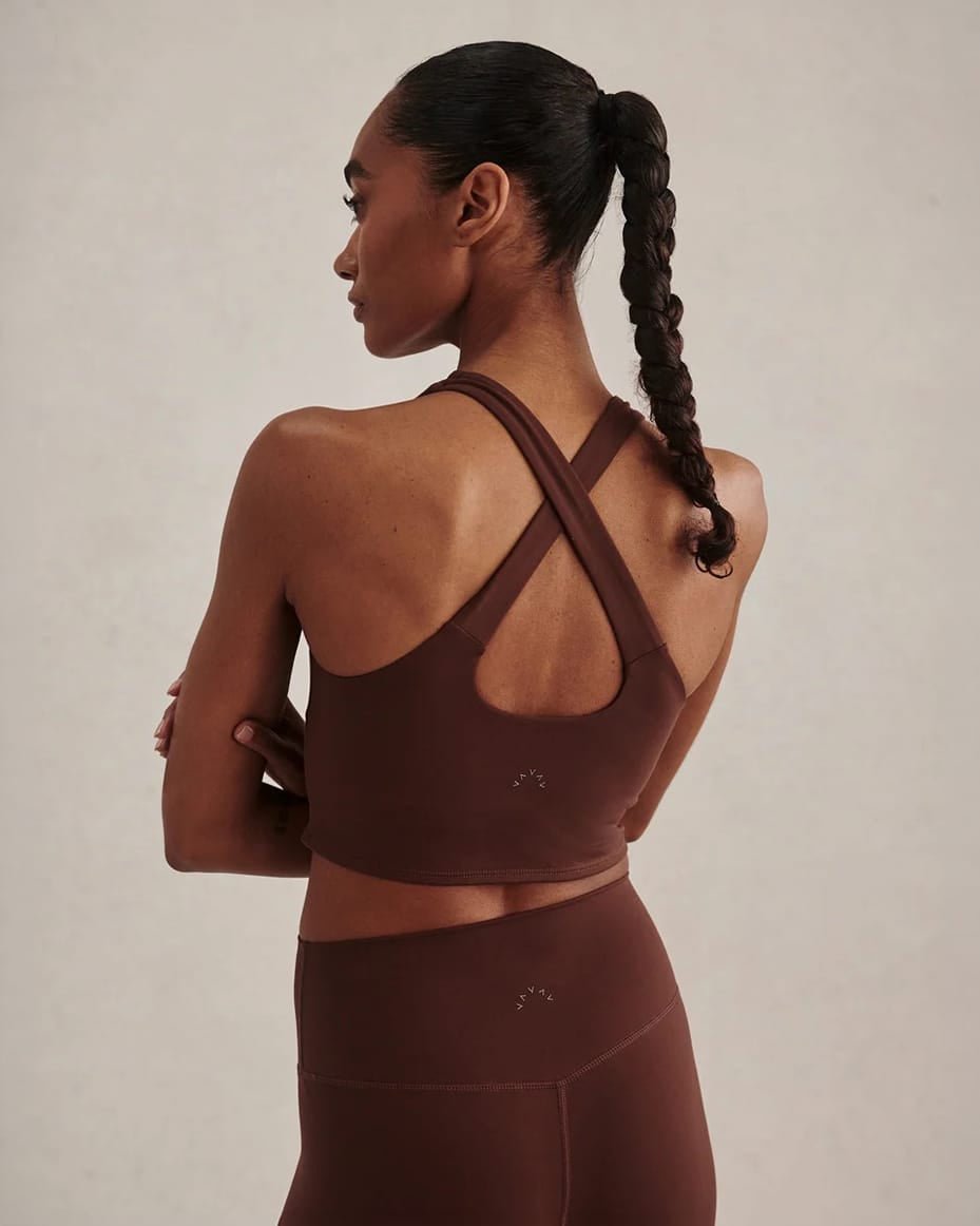 Varley Always Burke Cropped Tank Deep Mahogany - VARLEY - Luxe Leopard