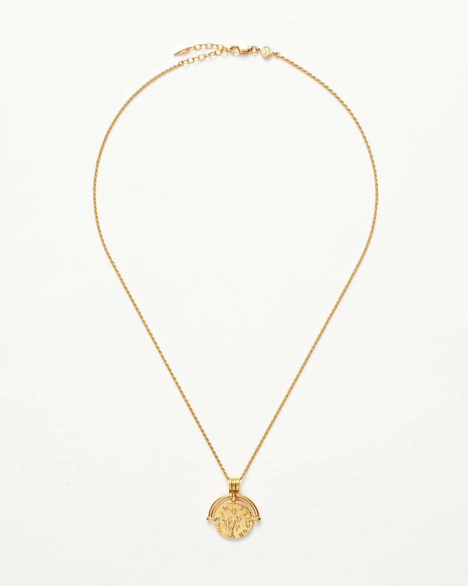 Missoma Lucy Williams Gold Medium Engravable Roman Arc Coin Necklace
