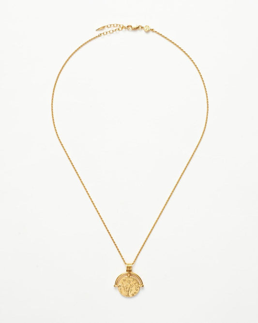 Missoma Lucy Williams Gold Medium Engravable Roman Arc Coin Necklace