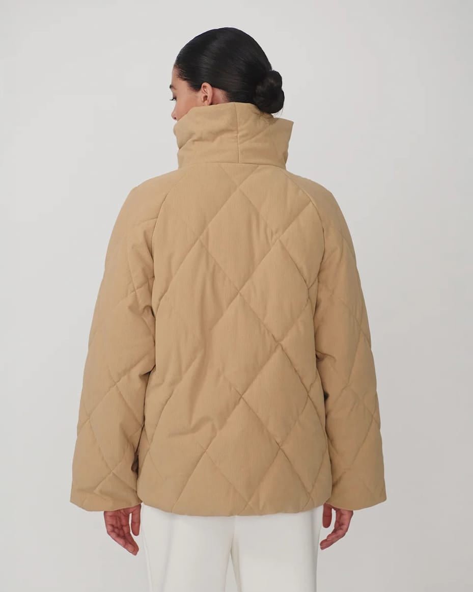 Varley Evren Short Quilted Coat Light Taupe - VARLEY - Luxe Leopard