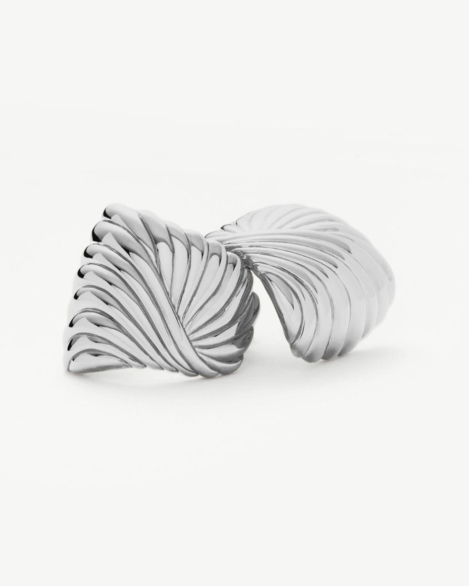 Missoma Silver Ripple Oversized Stud Earrings