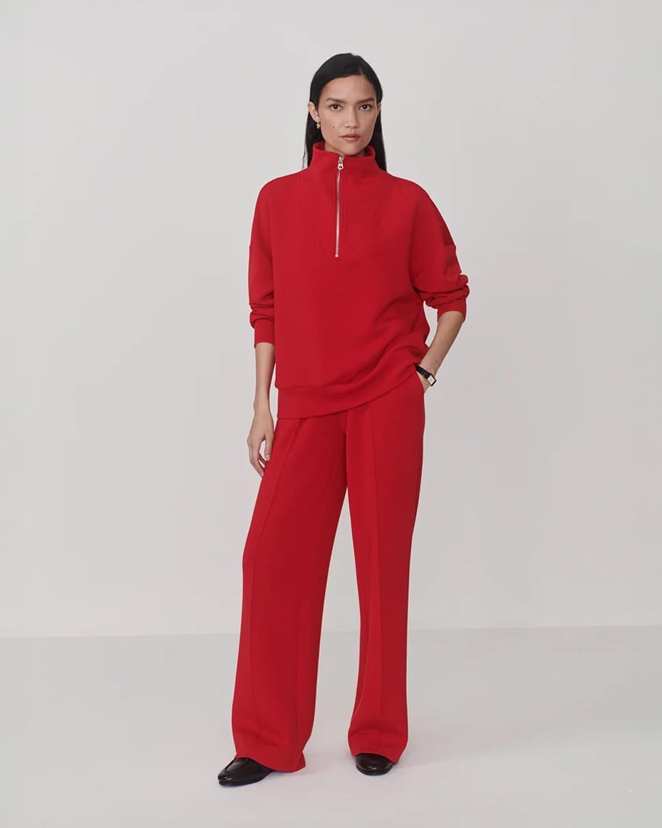 Varley Hawley Half Zip Sweat Red Marl