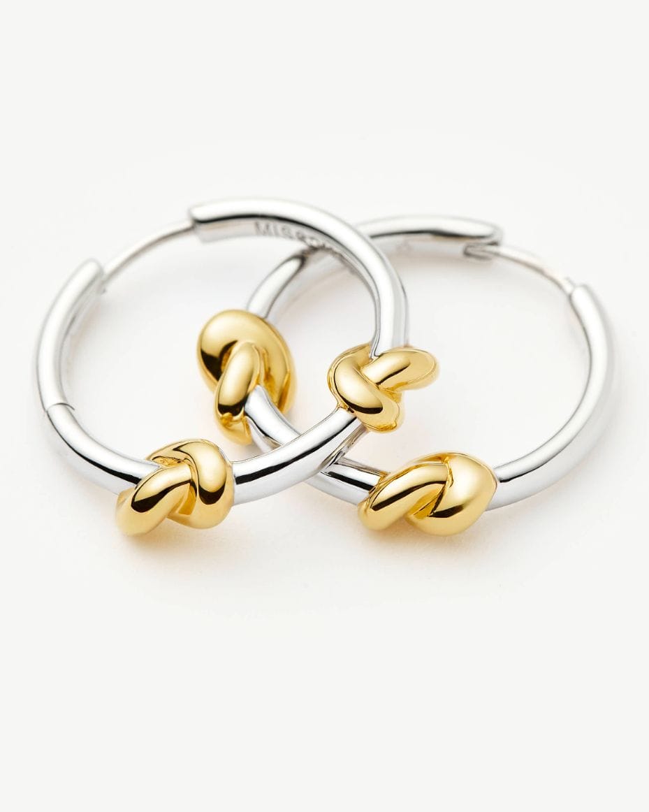 Missoma Lucy Williams Silver & Gold Knot Small Hoop Earrings