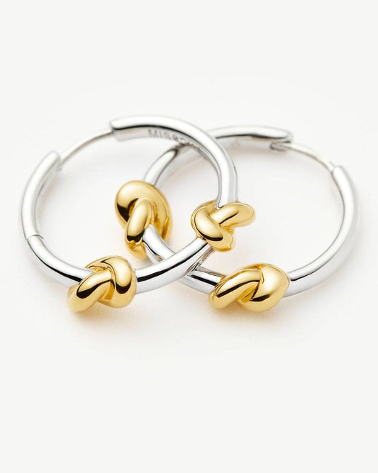 Missoma Lucy Williams Silver & Gold Knot Small Hoop Earrings
