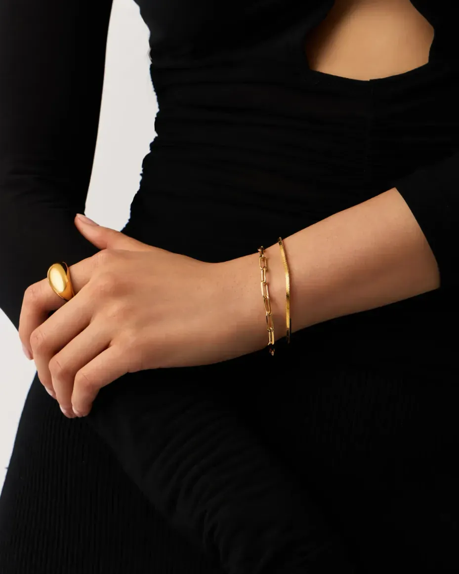 Missoma Classic Mini Gold Paperclip Chain Bracelet