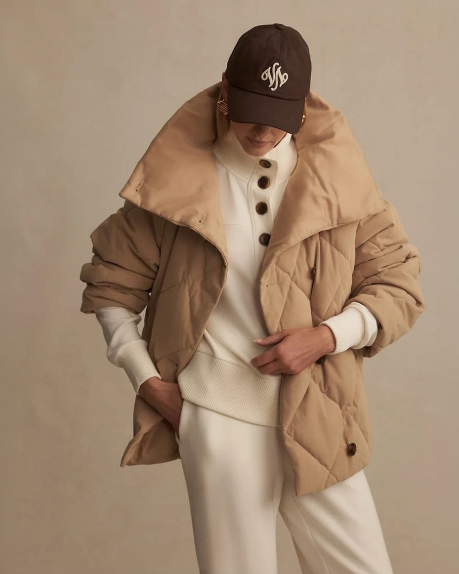 Varley Evren Short Quilted Coat Light Taupe - VARLEY - Luxe Leopard