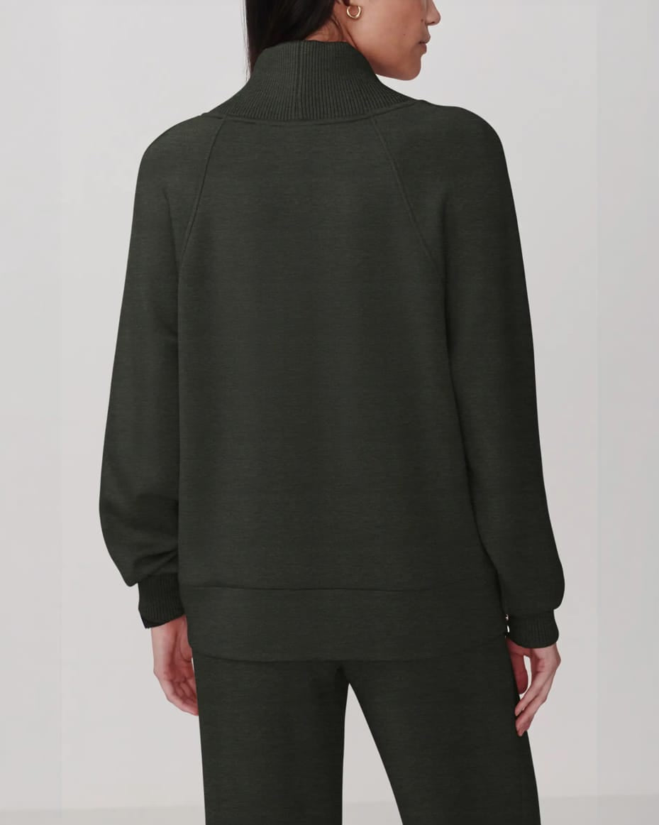 Varley Macie Zip Hem Sweat Olive Marl