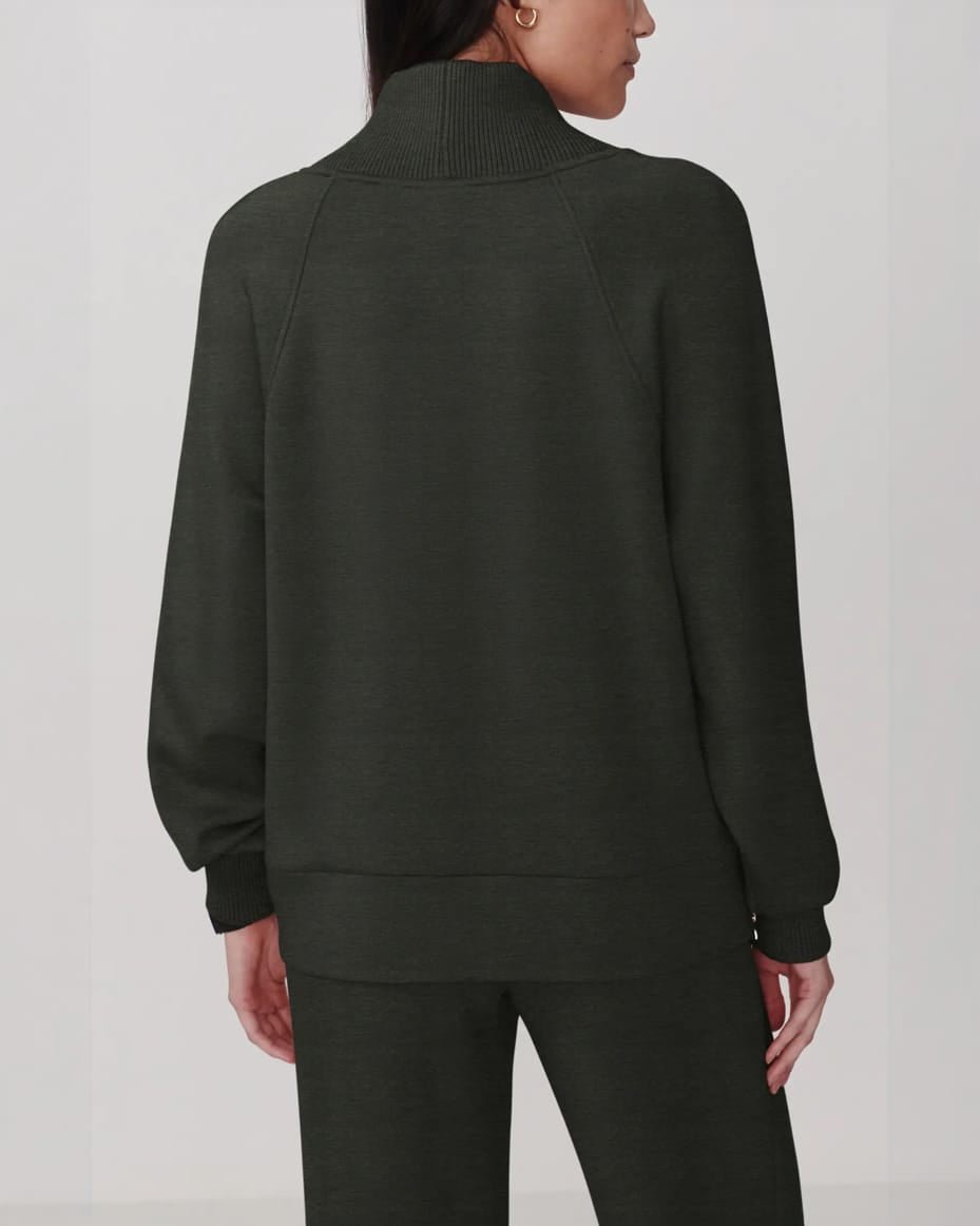 Varley Macie Zip Hem Sweat Olive Marl - VARLEY - Luxe Leopard