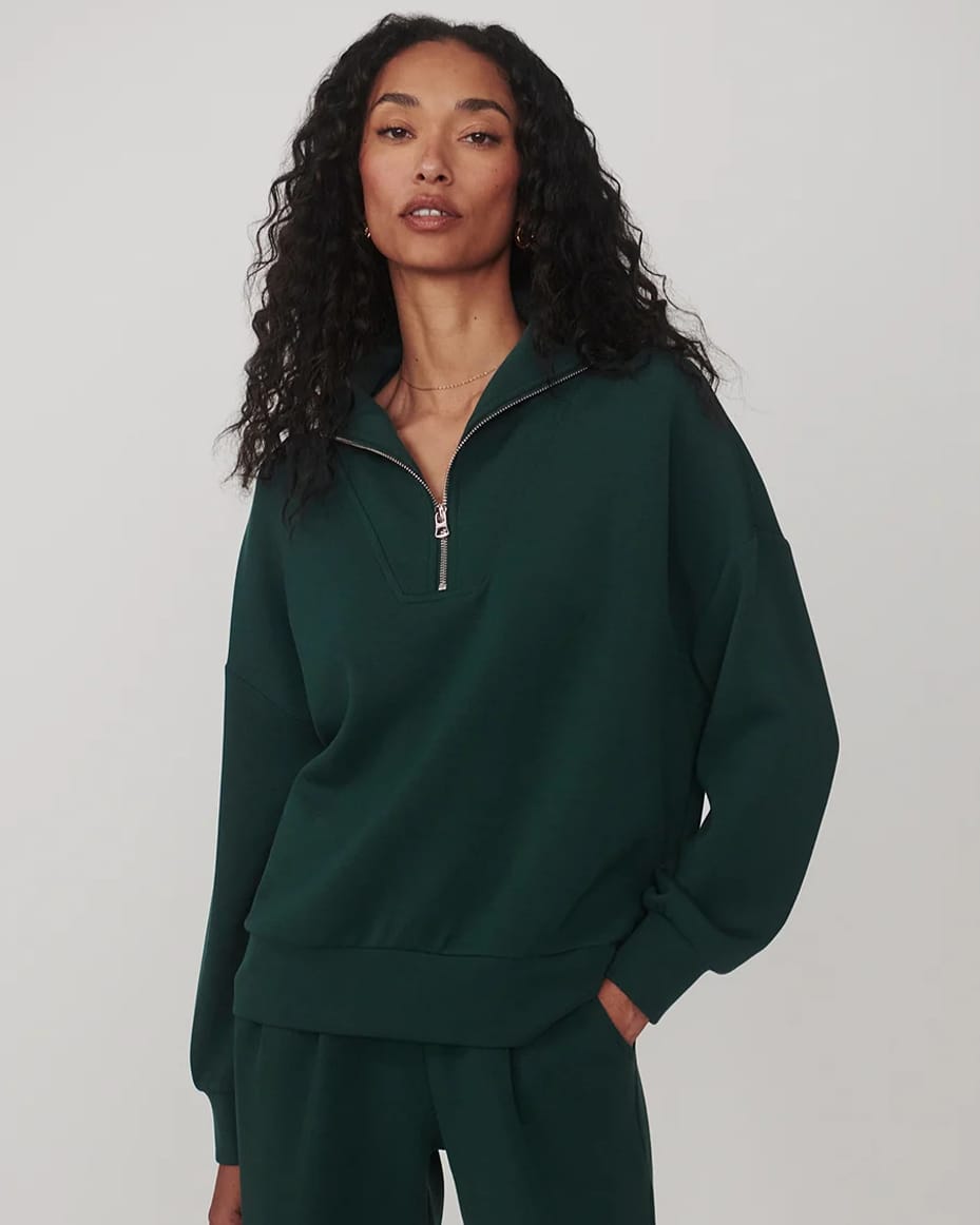 Varley Hawley Half Zip Sweat Ponderosa Pine - VARLEY - Luxe Leopard