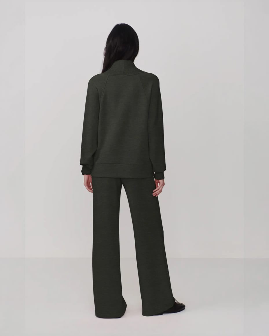 Varley Macie Zip Hem Sweat Olive Marl