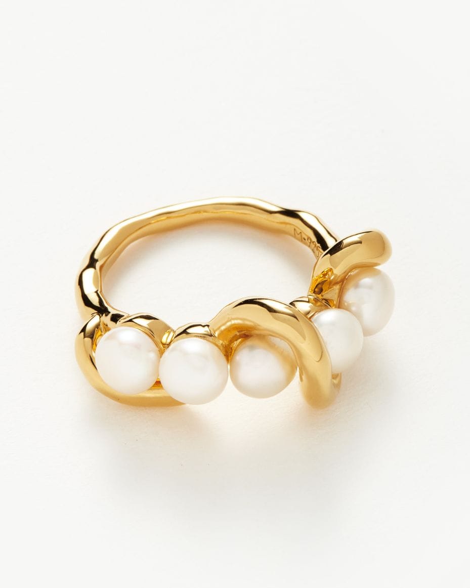 Missoma Gold Molten Pearl Twisted Stacking Ring - MISSOMA - Luxe Leopard
