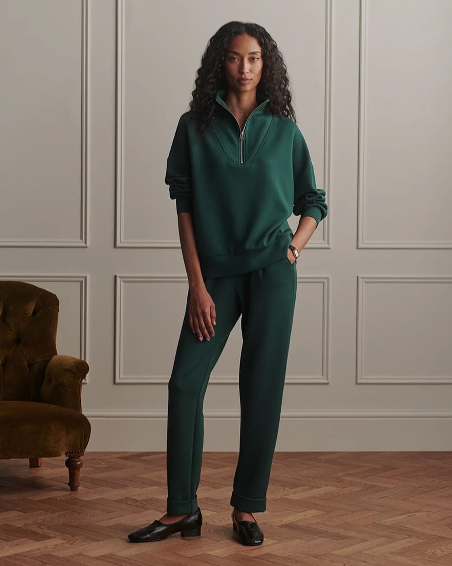 Varley Hawley Half Zip Sweat Ponderosa Pine - VARLEY - Luxe Leopard