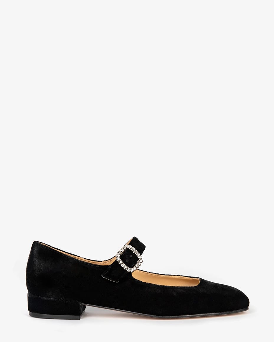 Penelope Chilvers Low Mary Jane Diamante Velvet Shoe