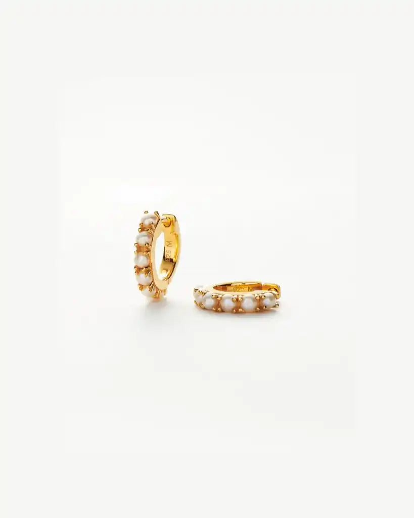 Missoma Gold Pearl Huggie Earrings