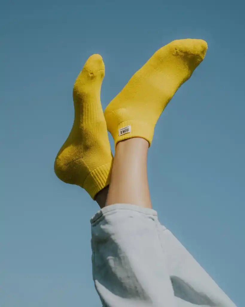 ROKA Wembley Ankle Socks Summer Yellow - ROKA - Luxe Leopard