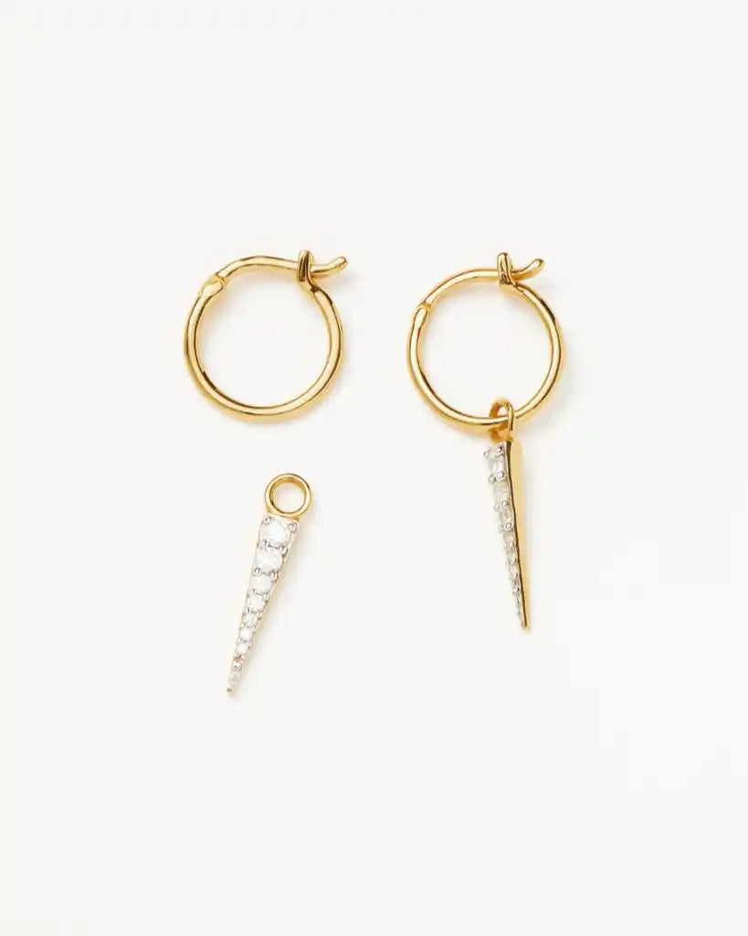 Missoma Mini Gold Pave Spike Charm Hoop Earring