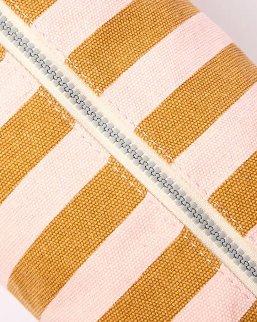 ROKA Mayfair Wash Bag in Rose Gold Stripe Cotton Canvas - ROKA - Luxe Leopard