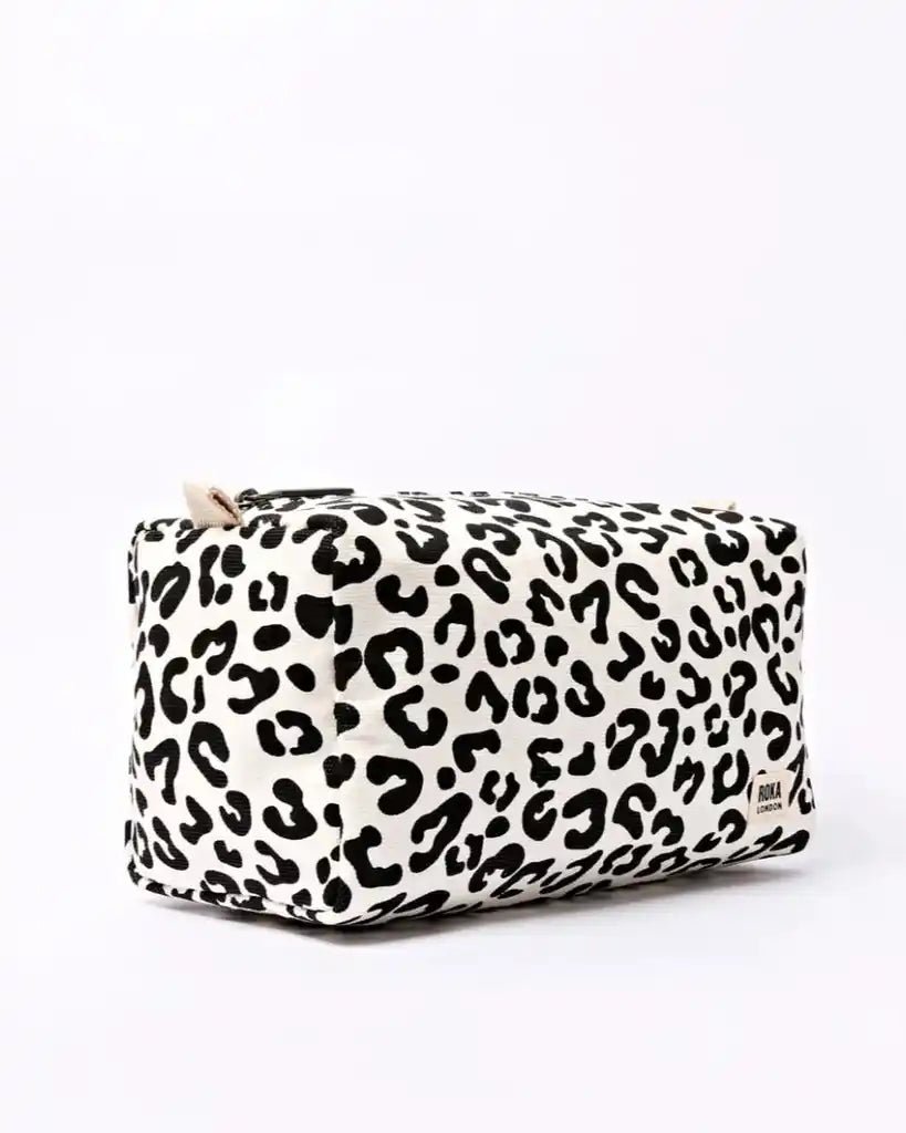 ROKA Mayfair Wash Bag in Summer Leopard Cotton Canvas - ROKA - Luxe Leopard