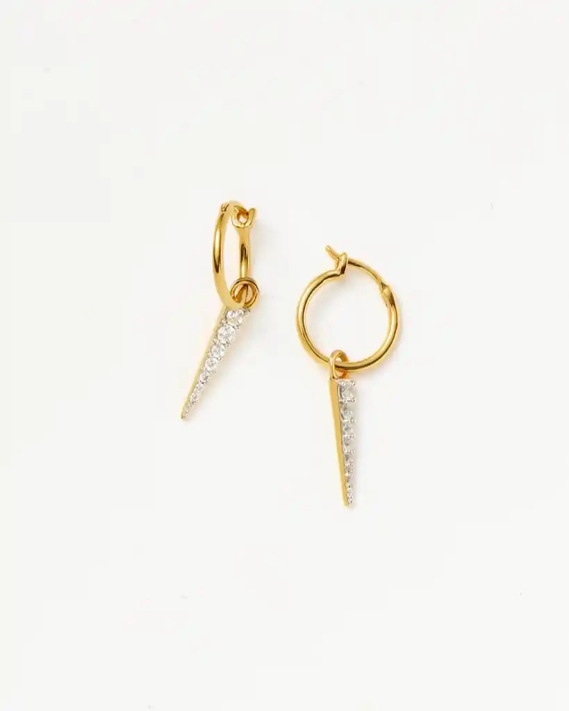 Missoma Mini Gold Pave Spike Charm Hoop Earring