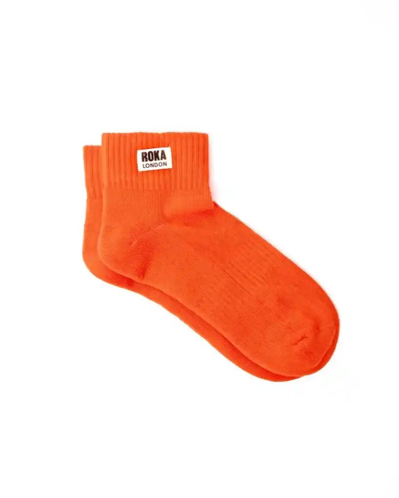 ROKA Wembley Ankle Socks Jaffa Orange - ROKA - Luxe Leopard