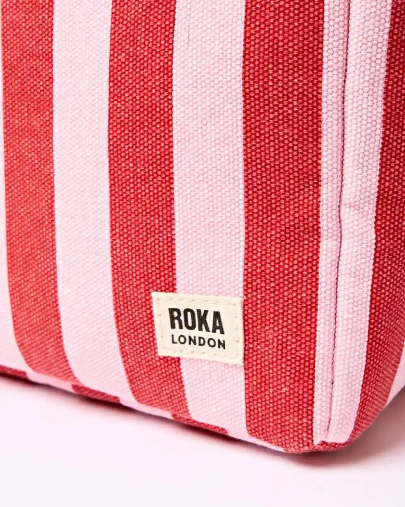 ROKA Hampstead Lunch Bag in Strawberry Stripe Cotton Canvas - ROKA - Luxe Leopard