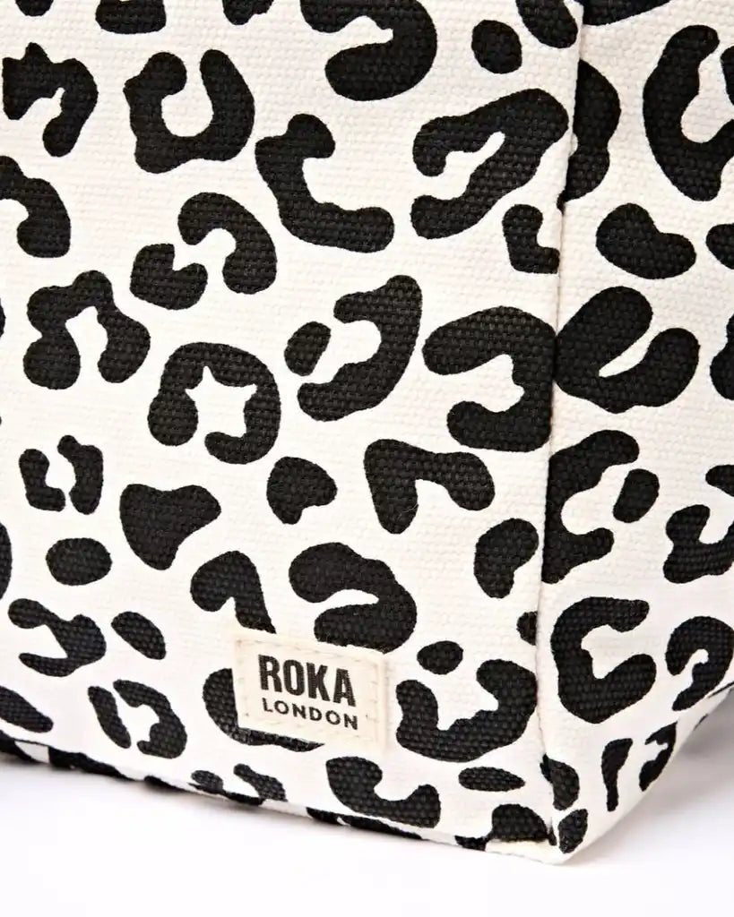 ROKA Marylebone Large Tote Bag in Summer Leopard Cotton Canvas - ROKA - Luxe Leopard