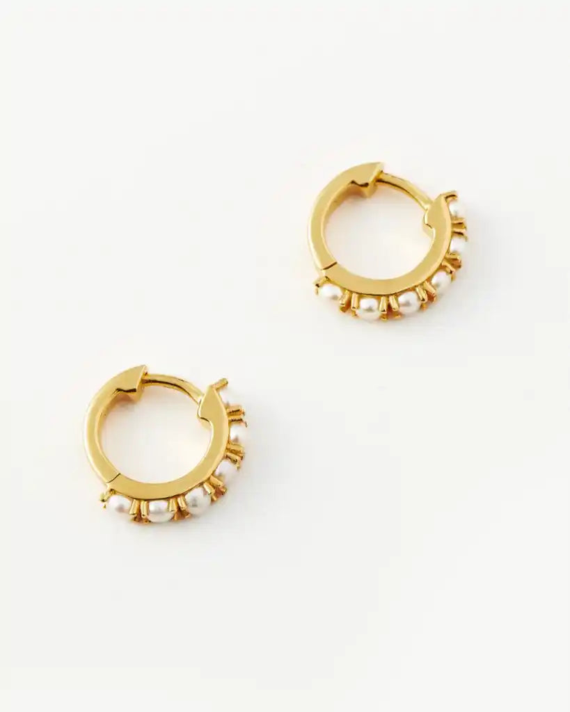Missoma Gold Pearl Huggie Earrings