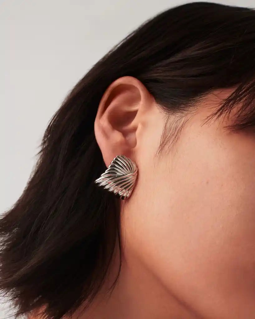 Missoma Silver Ripple Oversized Stud Earrings
