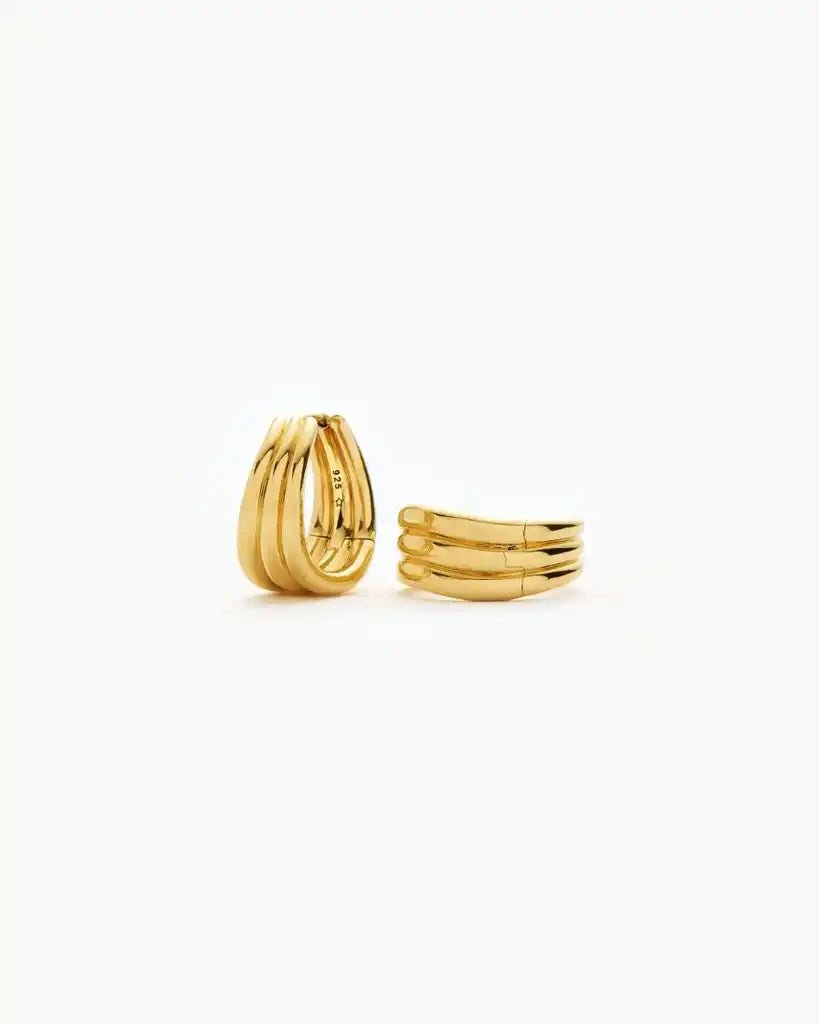 Missoma Gold Savi Triple Ridge Hoop Earrings - MISSOMA - Luxe Leopard