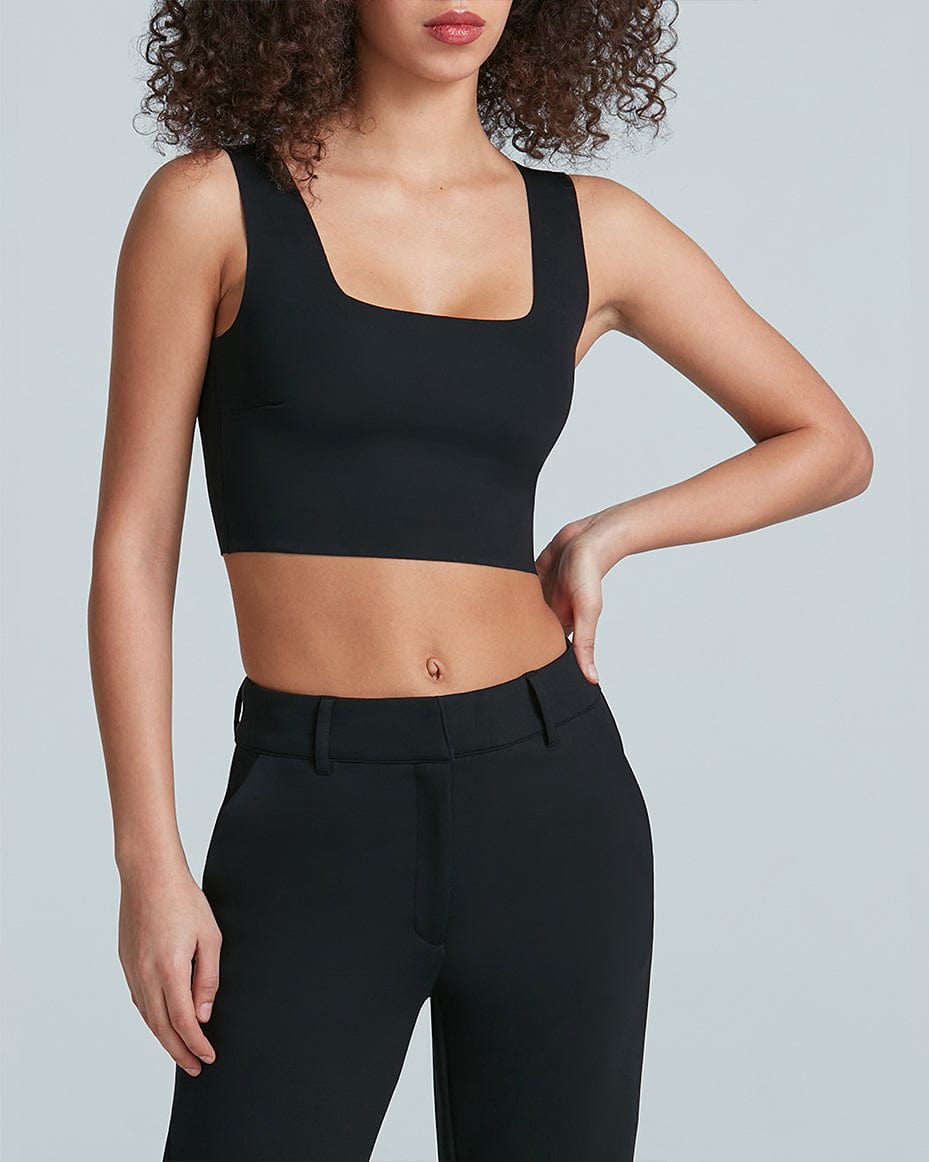 Commando Neoprene Square Neck Crop Top - April/May - Luxe Leopard