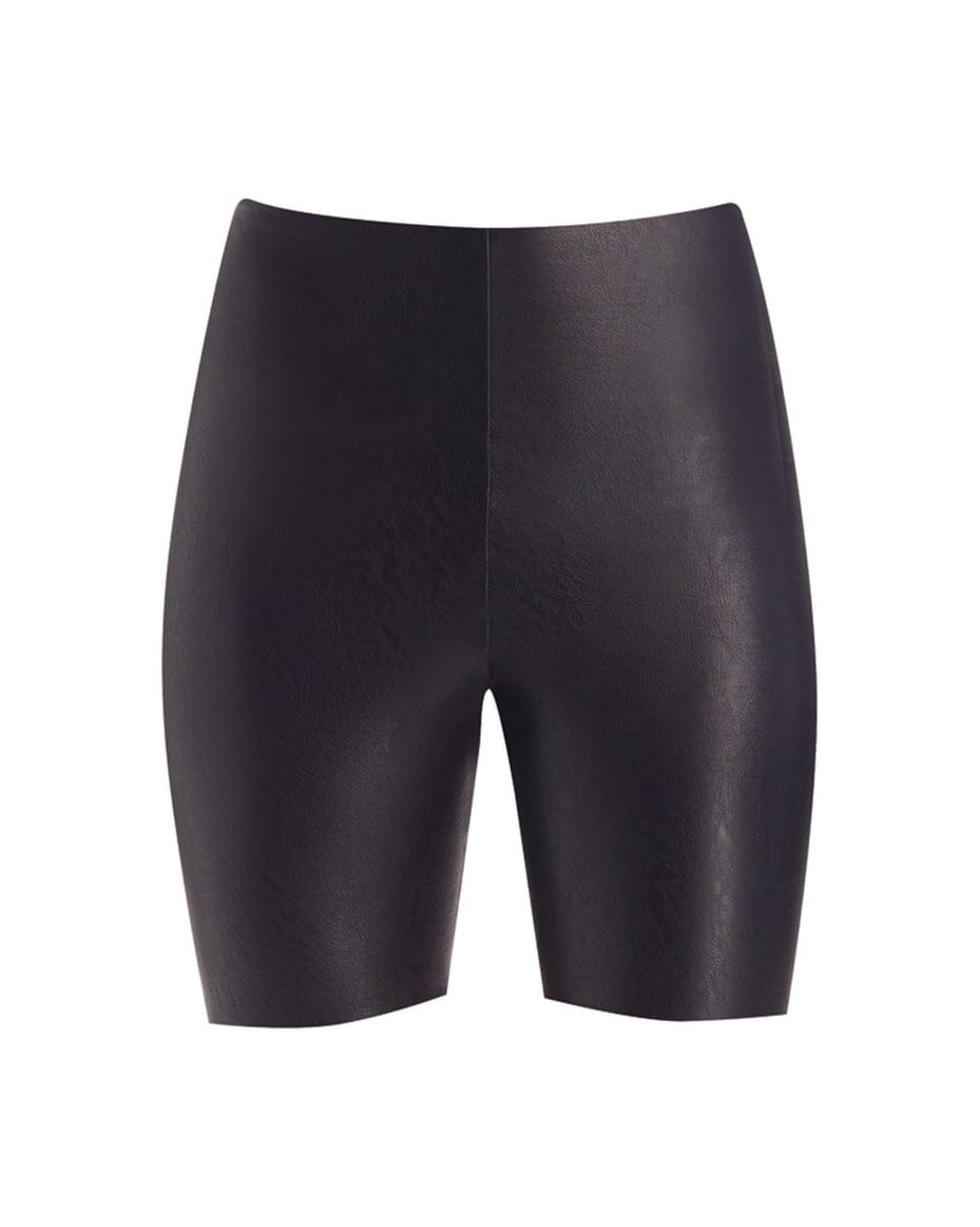 Commando Faux Leather Biker Short - Luxe Leopard